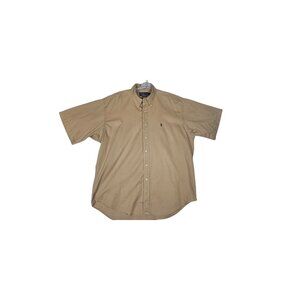 Polo Ralph Lauren Classic Short-sleeve Oxford Shirt, XL Tan, Blue Pony